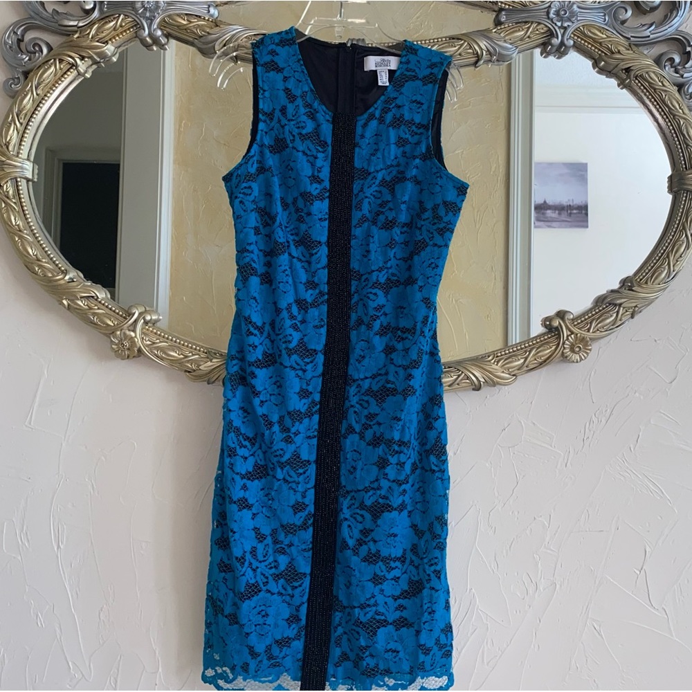 blue lace dress